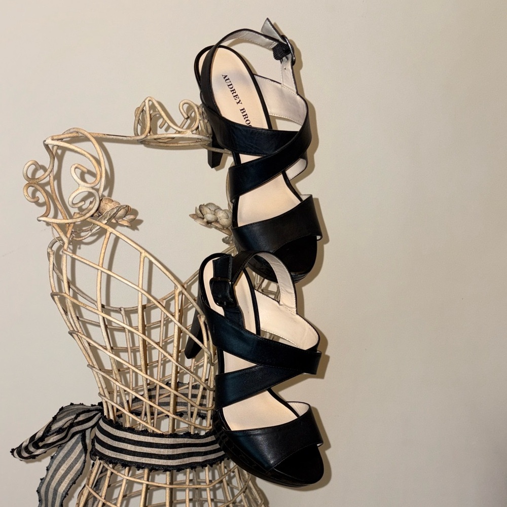 Audrey Brooke Strappy Black Heels